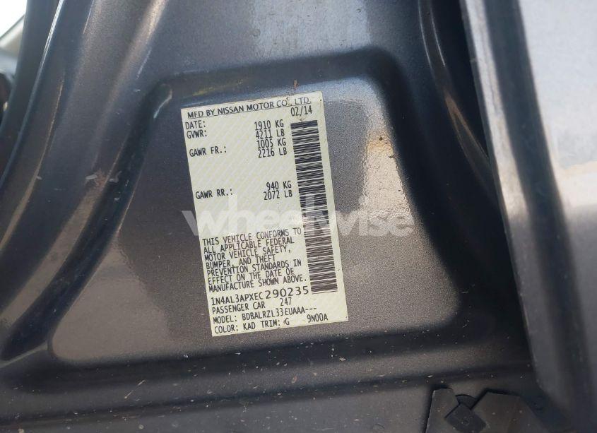 Photo 9 of 2014 Nissan Altima 2.5/2.5 S/2.5 SL/2.5 SV (VIN 1N4AL3APXEC290235)