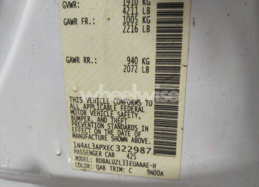 Photo 9 of 2014 Nissan Altima 2.5 SV (VIN 1N4AL3APXEC322987)