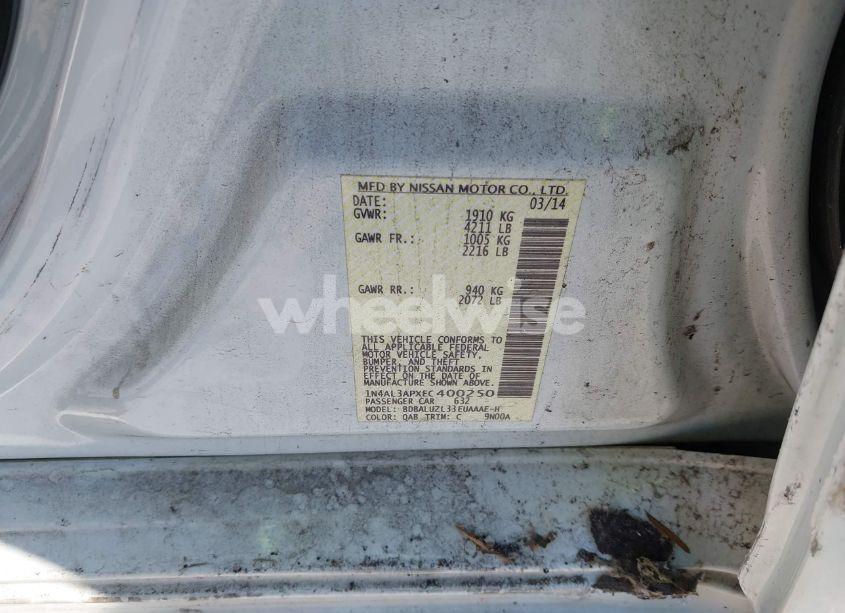 Photo 9 of 2014 Nissan Altima 2.5 SV (VIN 1N4AL3APXEC400250)