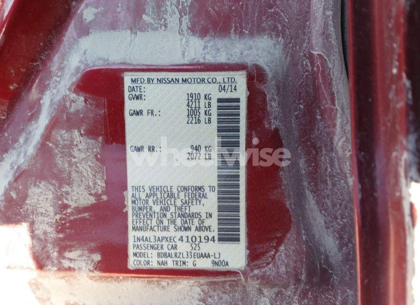 Photo 9 of 2014 Nissan Altima 2.5 S (VIN 1N4AL3APXEC410194)