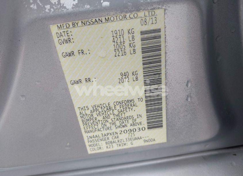 Photo 9 of 2014 Nissan Altima 2.5 S (VIN 1N4AL3APXEN209030)