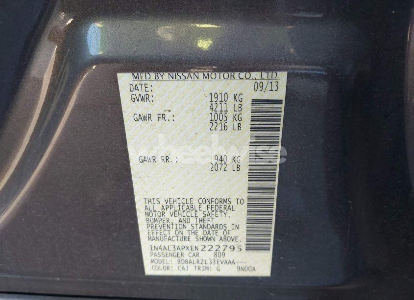 Photo 9 of 2014 Nissan Altima 2.5 S (VIN 1N4AL3APXEN222795)