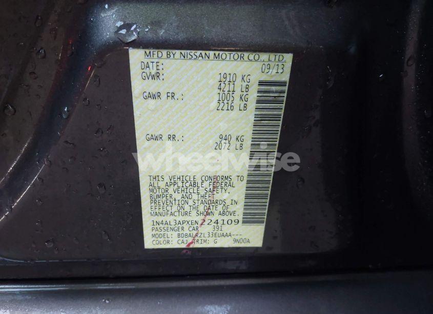 Photo 9 of 2014 Nissan Altima 2.5 S (VIN 1N4AL3APXEN224109)