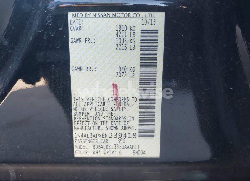 Photo 9 of 2014 Nissan Altima 2.5 S (VIN 1N4AL3APXEN239418)