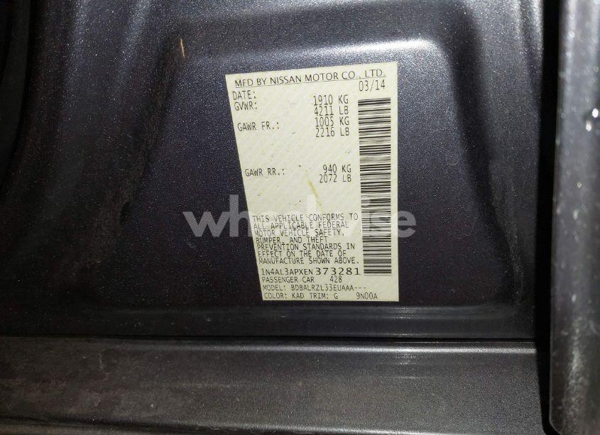 Photo 9 of 2014 Nissan Altima 2.5/2.5 S/2.5 SL/2.5 SV (VIN 1N4AL3APXEN373281)