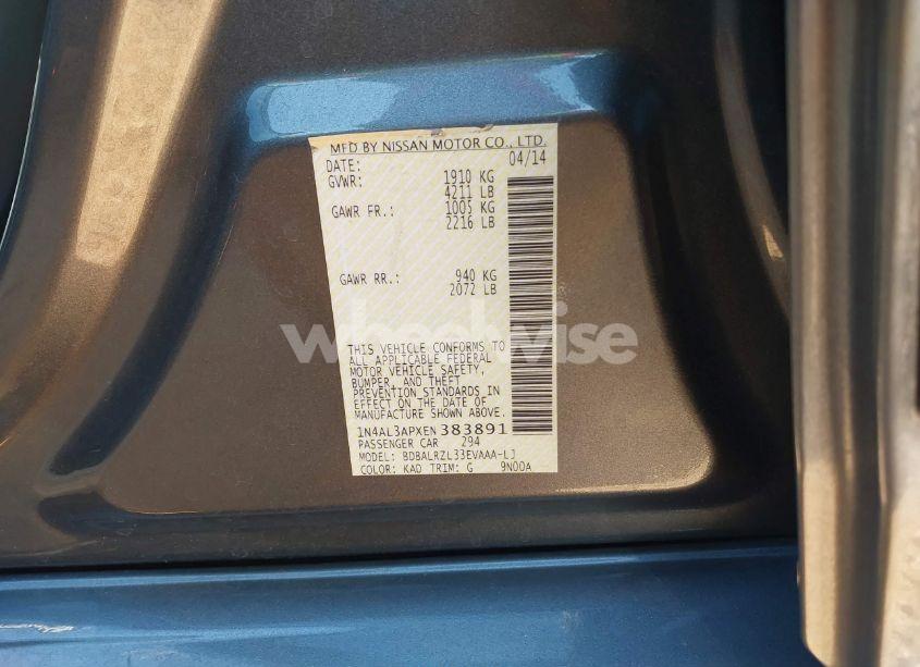 Photo 9 of 2014 Nissan Altima 2.5 S (VIN 1N4AL3APXEN383891)