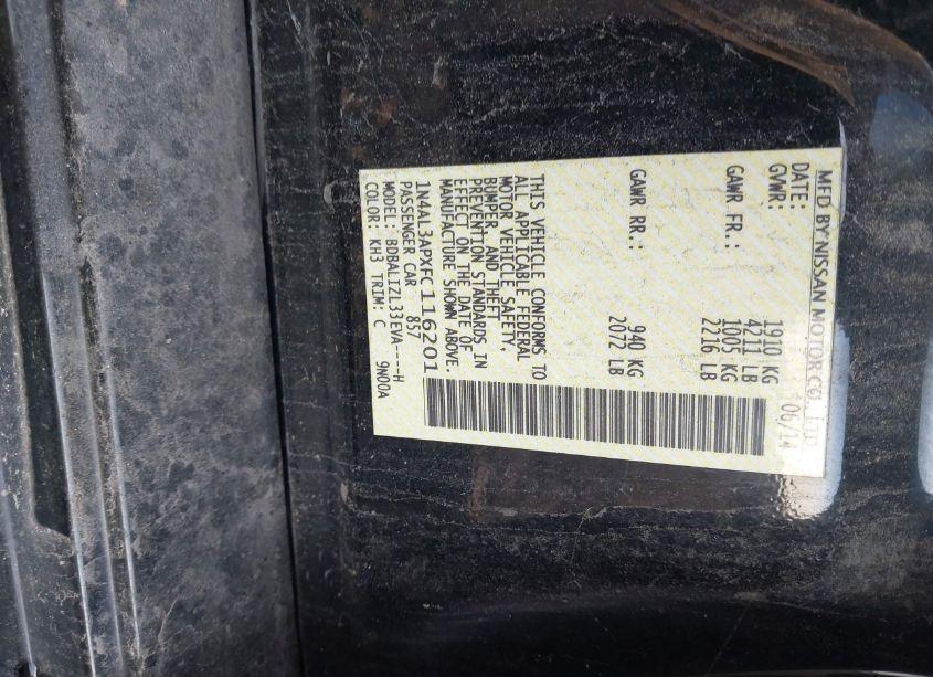 Photo 9 of 2015 Nissan Altima 2.5 SV (VIN 1N4AL3APXFC116201)