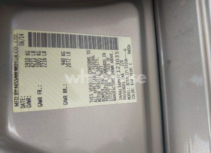 Photo 9 of 2015 Nissan Altima 2.5 SV (VIN 1N4AL3APXFC123035)