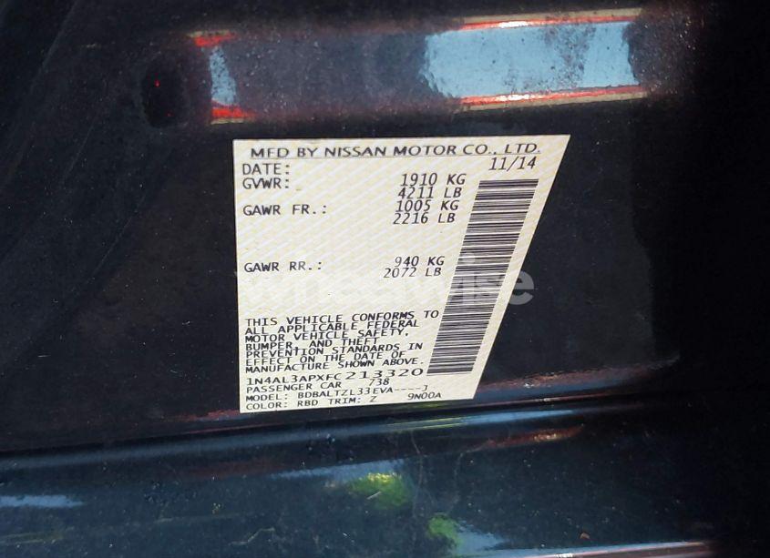 Photo 9 of 2015 Nissan Altima 2.5 SL (VIN 1N4AL3APXFC213320)