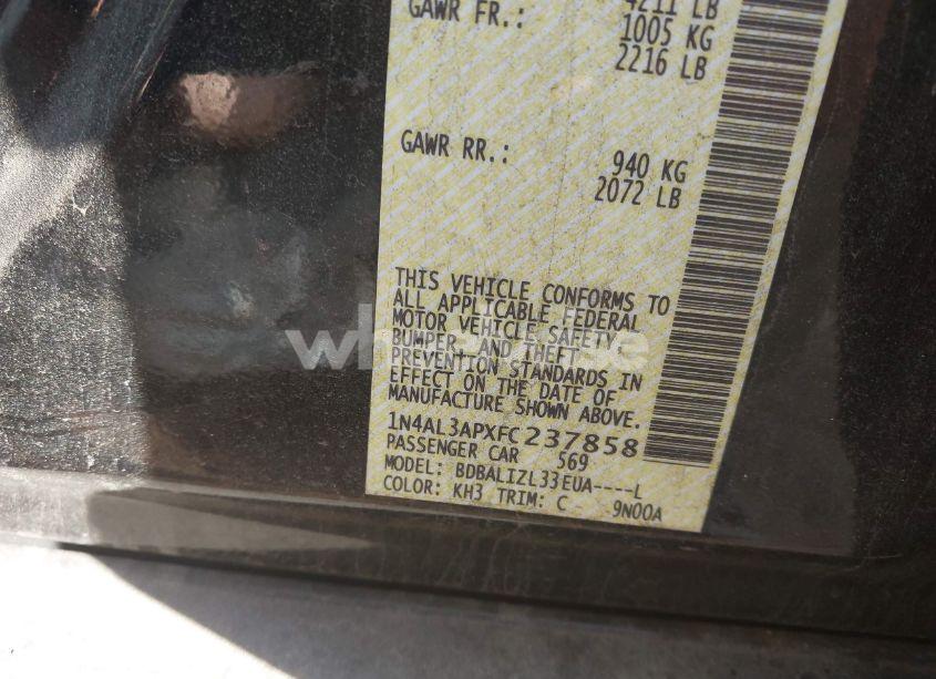 Photo 9 of 2015 Nissan Altima 2.5 SV (VIN 1N4AL3APXFC237858)