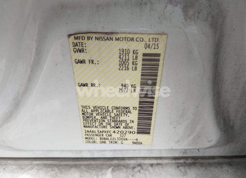 Photo 9 of 2015 Nissan Altima 2.5 SV (VIN 1N4AL3APXFC420290)