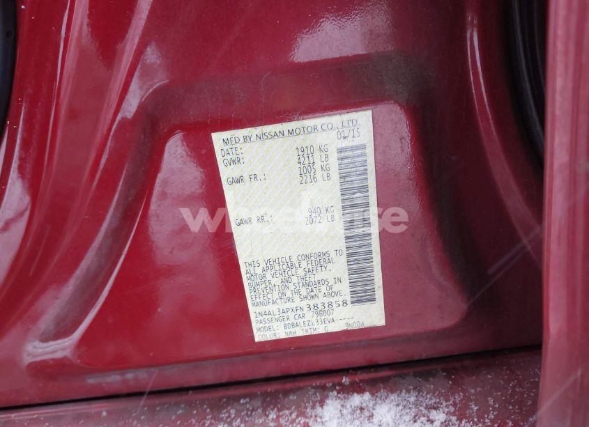 Photo 9 of 2015 Nissan Altima 2.5 S (VIN 1N4AL3APXFN383858)