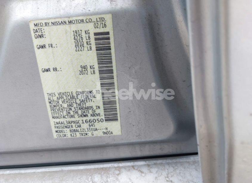 Photo 9 of 2016 Nissan Altima 2.5 SV (VIN 1N4AL3APXGC166050)