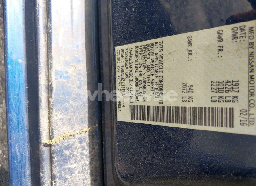 Photo 9 of 2016 Nissan Altima 2.5 SR (VIN 1N4AL3APXGC170261)