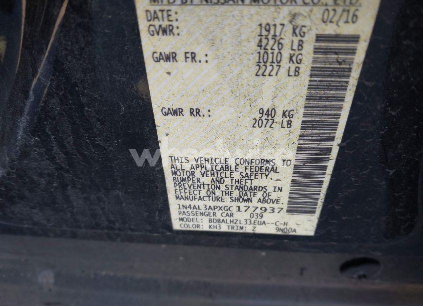 Photo 9 of 2016 Nissan Altima 2.5 SR (VIN 1N4AL3APXGC177937)