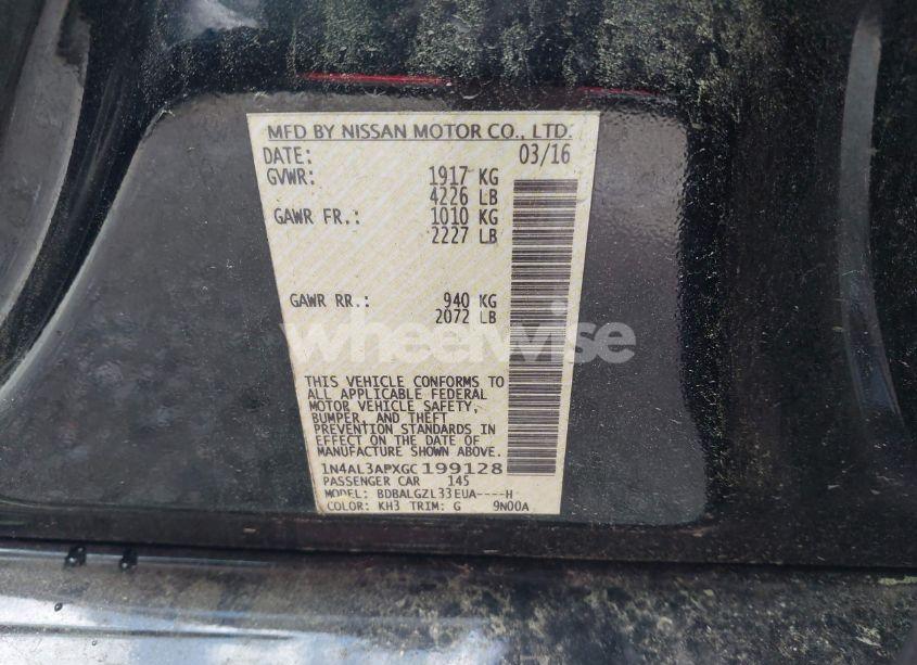 Photo 9 of 2016 Nissan Altima 2.5 S (VIN 1N4AL3APXGC199128)