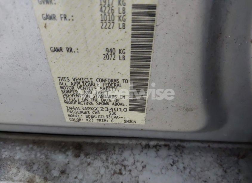 Photo 9 of 2016 Nissan Altima 2.5/2.5 S/2.5 SL/2.5 SR/2.5 SV (VIN 1N4AL3APXGC234010)