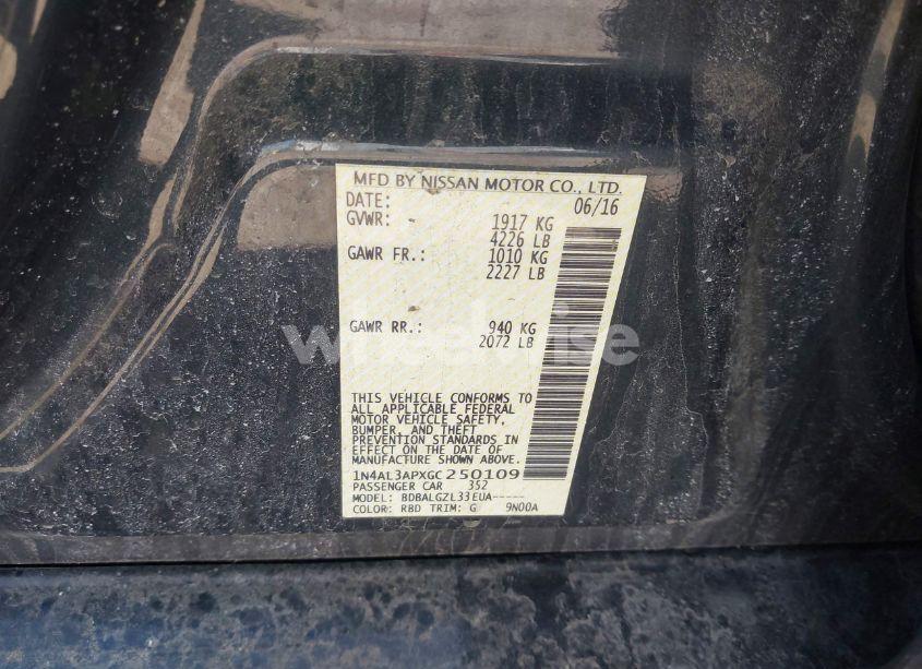 Photo 9 of 2016 Nissan Altima 2.5/2.5 S/2.5 SL/2.5 SR/2.5 SV (VIN 1N4AL3APXGC250109)