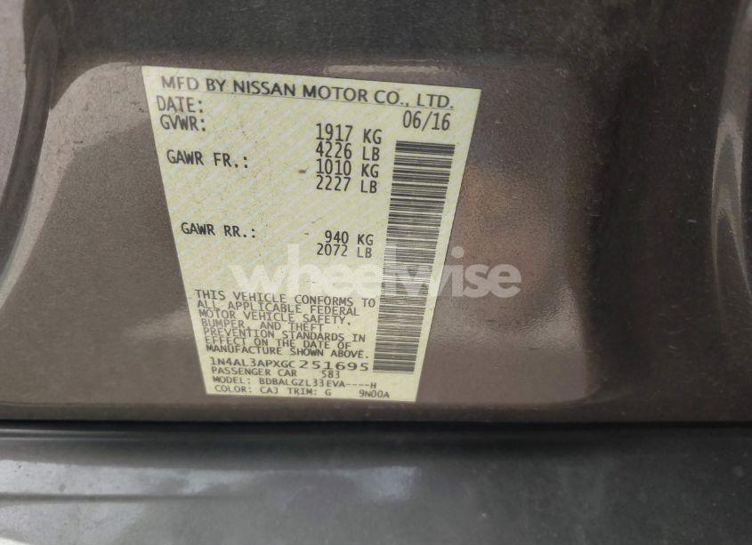 Photo 9 of 2016 Nissan Altima 2.5 S (VIN 1N4AL3APXGC251695)