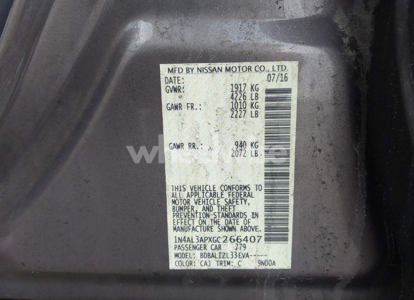 Photo 9 of 2016 Nissan Altima 2.5 SV (VIN 1N4AL3APXGC266407)