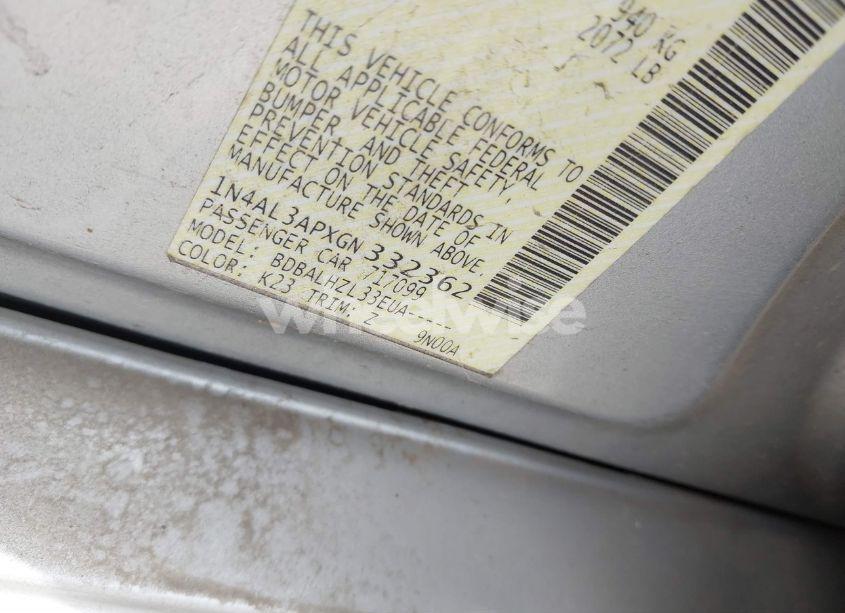 Photo 9 of 2016 Nissan Altima 2.5 SR (VIN 1N4AL3APXGN332362)