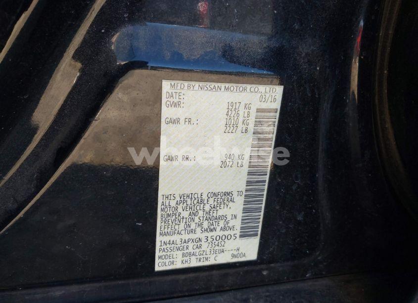 Photo 9 of 2016 Nissan Altima 2.5 S (VIN 1N4AL3APXGN350005)