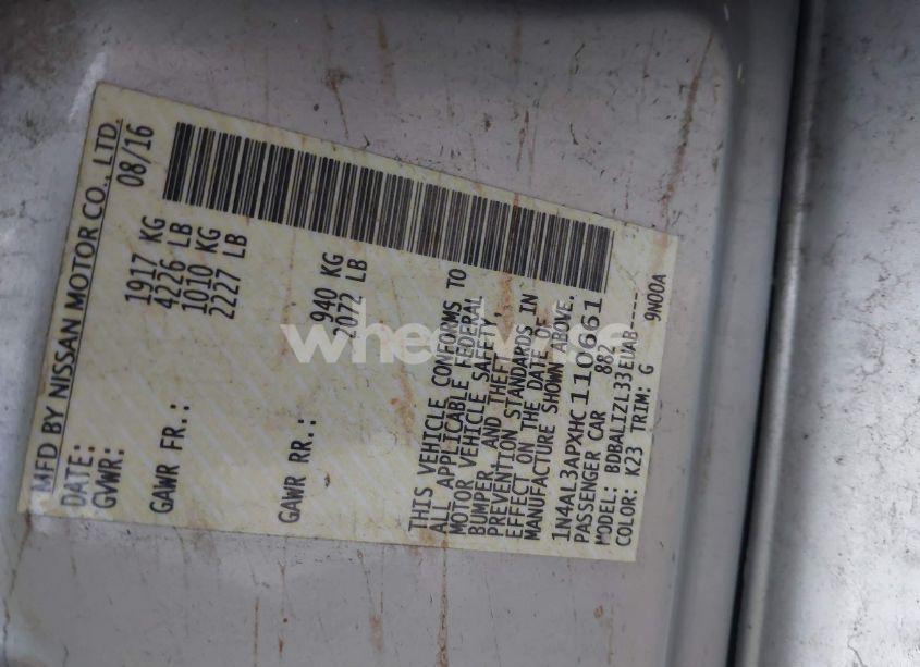 Photo 9 of 2017 Nissan Altima 2.5 SV (VIN 1N4AL3APXHC110661)