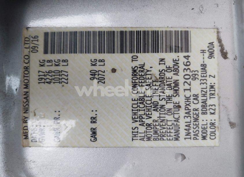 Photo 9 of 2017 Nissan Altima 2.5 SR (VIN 1N4AL3APXHC120364)