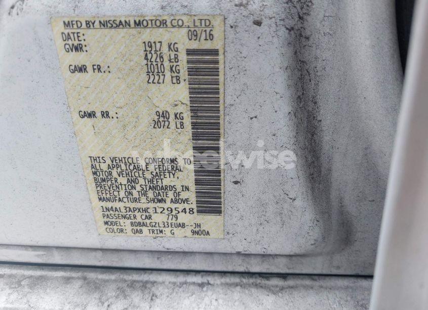 Photo 9 of 2017 Nissan Altima 2.5 S (VIN 1N4AL3APXHC129548)