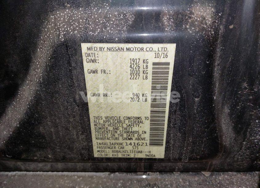 Photo 9 of 2017 Nissan Altima 2.5 SR (VIN 1N4AL3APXHC141621)