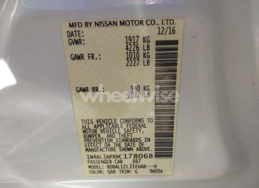 Photo 9 of 2017 Nissan Altima 2.5 SV (VIN 1N4AL3APXHC178068)