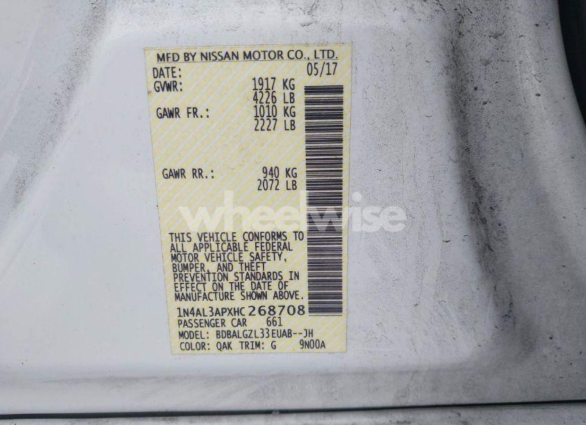 Photo 9 of 2017 Nissan Altima 2.5 S (VIN 1N4AL3APXHC268708)