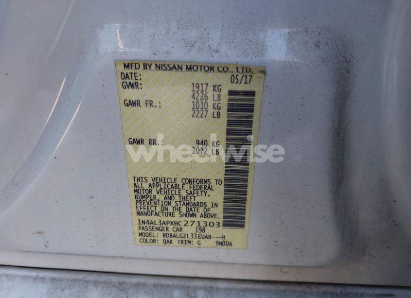 Photo 9 of 2017 Nissan Altima 2.5 S (VIN 1N4AL3APXHC271303)