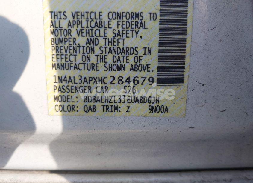 Photo 9 of 2017 Nissan Altima 2.5 SR (VIN 1N4AL3APXHC284679)