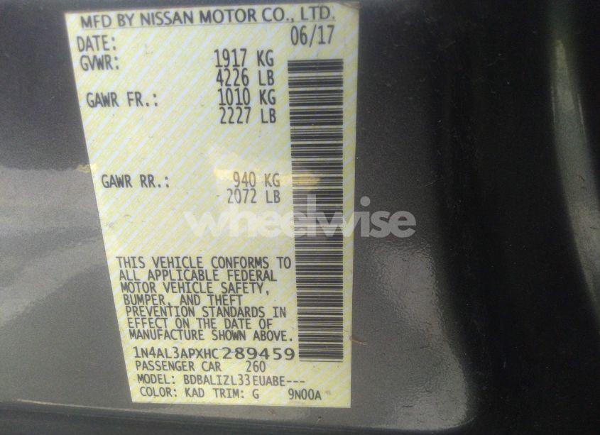 Photo 9 of 2017 Nissan Altima 2.5 SV (VIN 1N4AL3APXHC289459)