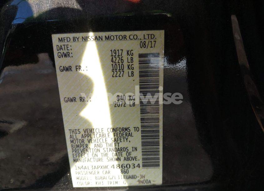 Photo 9 of 2017 Nissan Altima 2.5 S (VIN 1N4AL3APXHC486034)