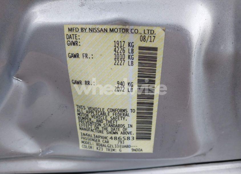 Photo 9 of 2017 Nissan Altima 2.5 S (VIN 1N4AL3APXHC486583)