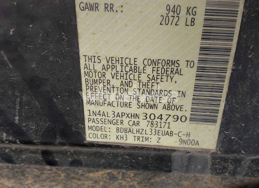 Photo 9 of 2017 Nissan Altima 2.5 SR (VIN 1N4AL3APXHN304790)