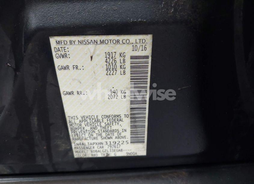 Photo 9 of 2017 Nissan Altima 2.5 S (VIN 1N4AL3APXHN319225)