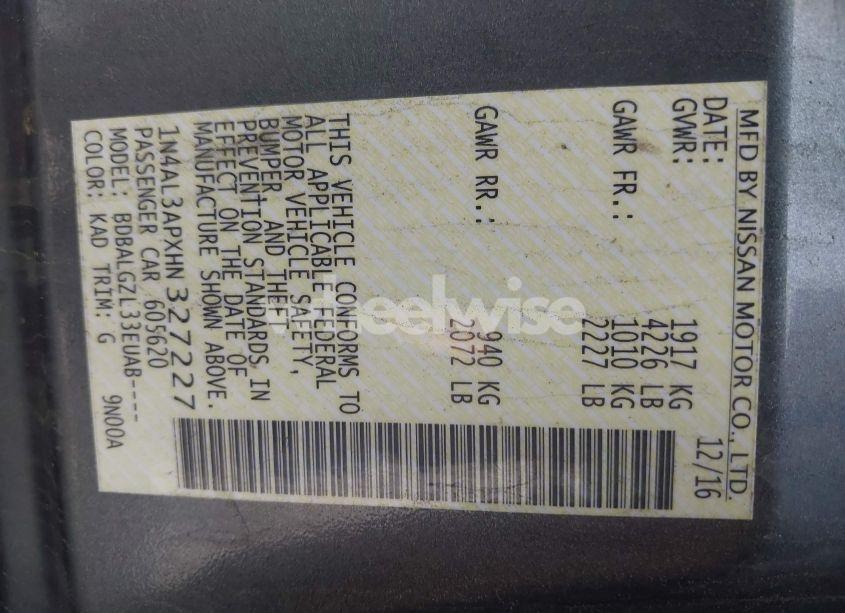 Photo 9 of 2017 Nissan Altima 2.5 S (VIN 1N4AL3APXHN327227)