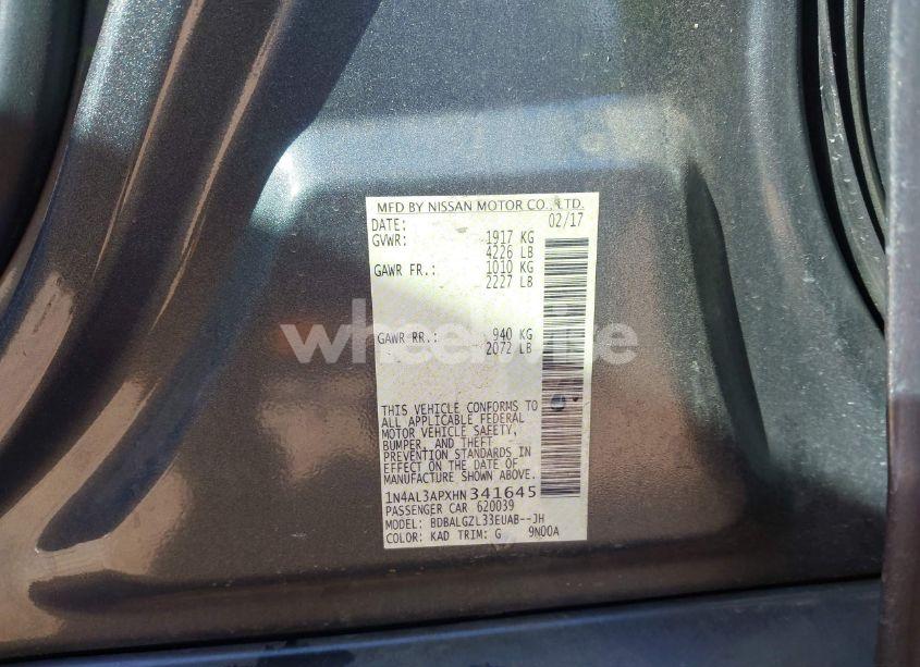 Photo 9 of 2017 Nissan Altima 2.5 S (VIN 1N4AL3APXHN341645)