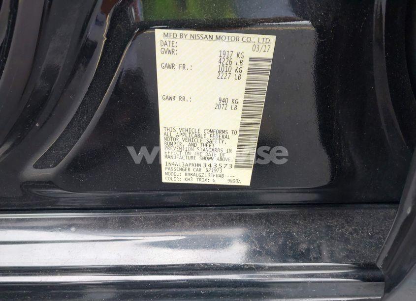 Photo 9 of 2017 Nissan Altima 2.5 S (VIN 1N4AL3APXHN343573)