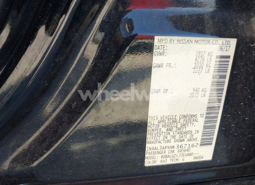 Photo 9 of 2017 Nissan Altima 2.5 S (VIN 1N4AL3APXHN367162)