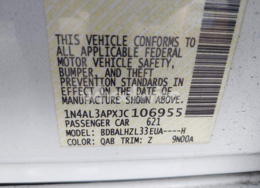 Photo 9 of 2018 Nissan Altima 2.5 SR (VIN 1N4AL3APXJC106955)