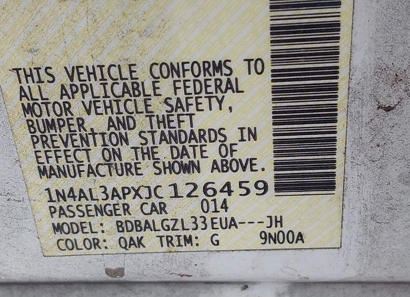 Photo 9 of 2018 Nissan Altima 2.5 S (VIN 1N4AL3APXJC126459)