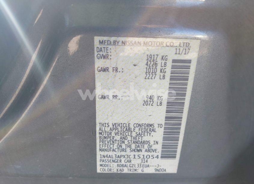 Photo 9 of 2018 Nissan Altima 2.5 S (VIN 1N4AL3APXJC151054)