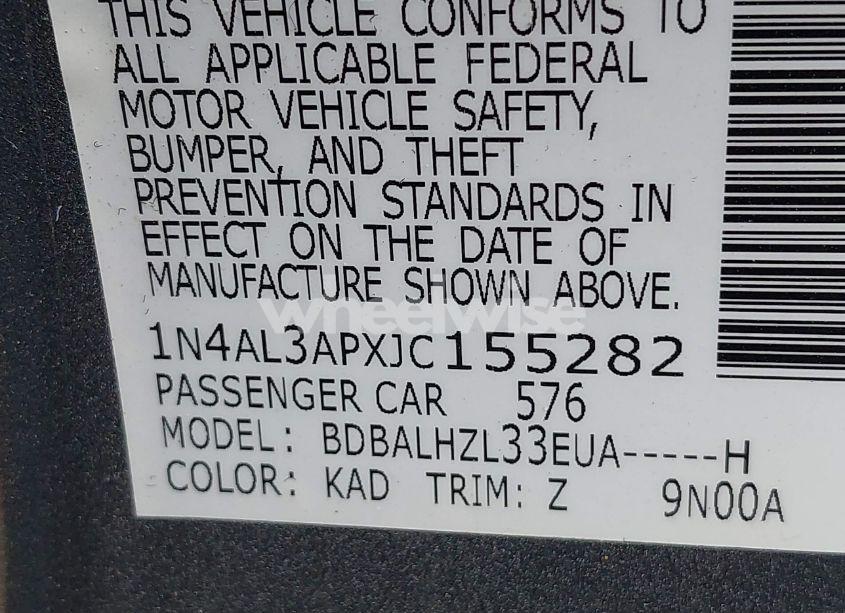 Photo 9 of 2018 Nissan Altima 2.5 SR (VIN 1N4AL3APXJC155282)