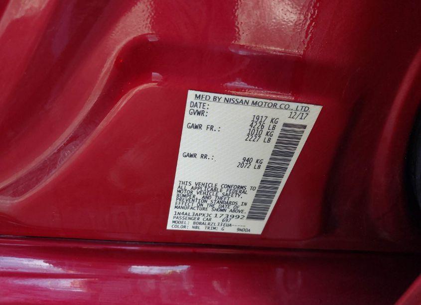 Photo 9 of 2018 Nissan Altima 2.5 SL (VIN 1N4AL3APXJC173992)