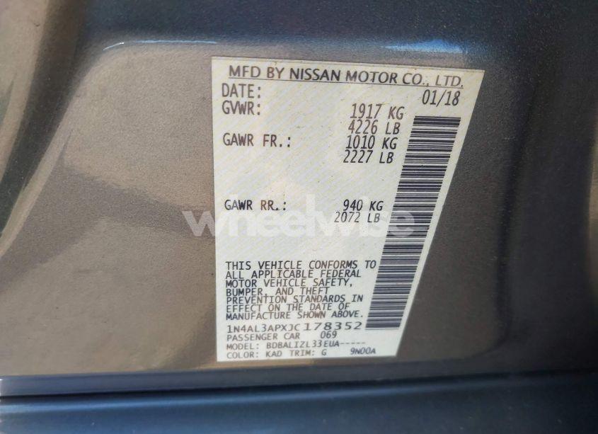 Photo 9 of 2018 Nissan Altima 2.5 SV (VIN 1N4AL3APXJC178352)