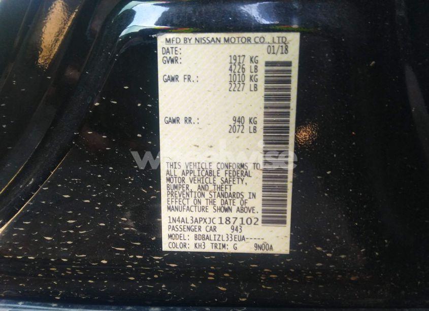 Photo 9 of 2018 Nissan Altima 2.5 SV (VIN 1N4AL3APXJC187102)